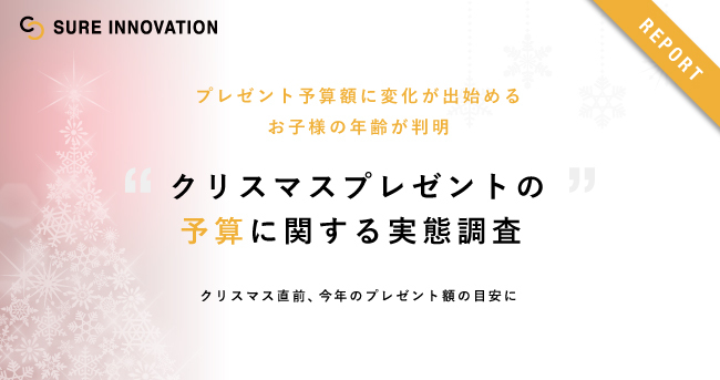 シュアーイノベーションの保険についてのリリース／『 クリスマスプレゼントの予算に関する実態調査』ークリスマ直前、今年のプレゼント額の目安にー