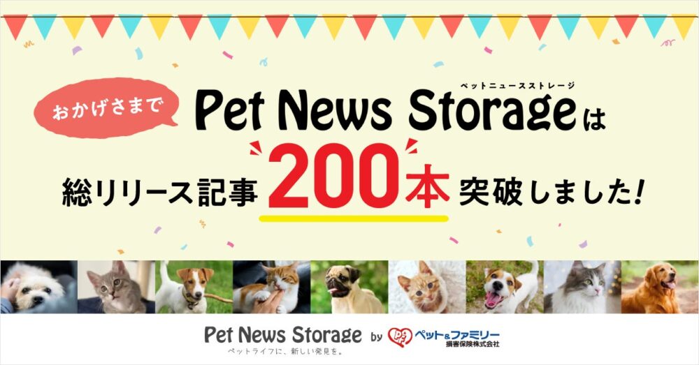 ペット＆ファミリー損保の保険についてのリリース／ペット保険会社が運営する専門家監修のWebメディア「Pet News Storage」、総リリース記事 200本を突破