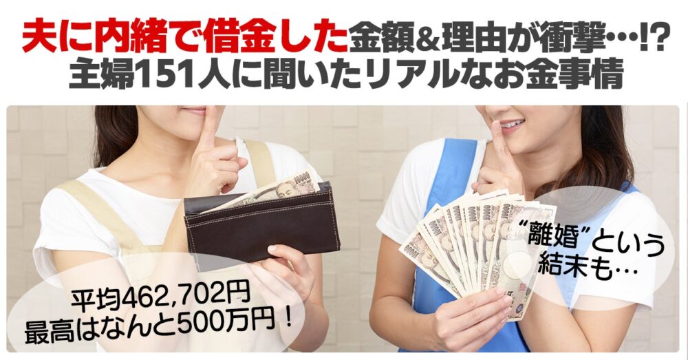 保険マンモスの保険についてのリリース／夫に内緒で借金した金額＆理由が衝撃…⁉主婦151人に聞いたリアルなお金事情