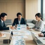 3D、東北新社に非公開化提案を取り上げ、企業内での会議シーンを描写した画像です。