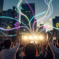 JCBが国内・海外遠征に対応した推し活キャンセル保険の販売を開始。ファンがライブイベントを楽しむ様子を描いたアイキャッチ画像。