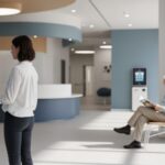 パナソニックが発表した顔認証付きマイナ保険証リーダーのニュースを表現した現代の医療機関の受付風景。