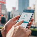 Yahoo!ほけんがLINEで提供開始、保険加入と請求をスマホで簡単に。現代の都市でのデジタルサービスの一端を表現したシーン。