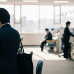 マイナカード更新に伴う旧カード回収と保険証・免許証機能の継続利用を示す日本の行政窓口のシーン。