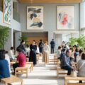 国民健康保険料上限が113万円に引き上げられる改正に関するシーン。地域の人々が集い、話し合っている様子を描写。