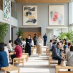 国民健康保険料上限が113万円に引き上げられる改正に関するシーン。地域の人々が集い、話し合っている様子を描写。