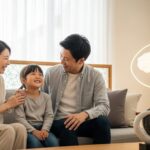 チューリッヒの自動車保険に関する広告をテーマにした、現代日本の家庭的な生活空間で安心感を表現したシーンです。