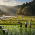 改正労災保険法が成立し、農林水産業への強制適用が開始。農家や漁業の現場のシーンを表現したアイキャッチ画像。