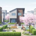 郡山の業者の算定誤りにより13市町村で介護保険料の過小請求が発生。近代的な日本の街並みと地域社会の雰囲気を表現した画像。