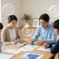 住民税非課税世帯が受けられる国保・介護保険の軽減と国民年金免除について、家庭での話し合いのシーンを表現した画像です。